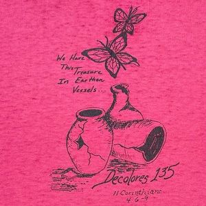 Vintage Jesus Bible Scripture T Shirt Butterfly’s Pink L Single Stitch